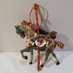 Kurt Adler The Smithsonian Carousel Animals Christmas Ornament 1988 Ornate Horse